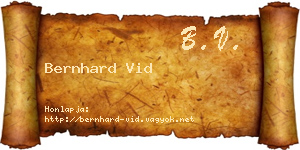 Bernhard Vid névjegykártya