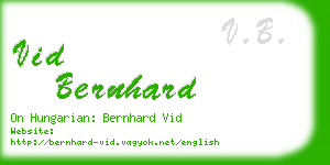 vid bernhard business card